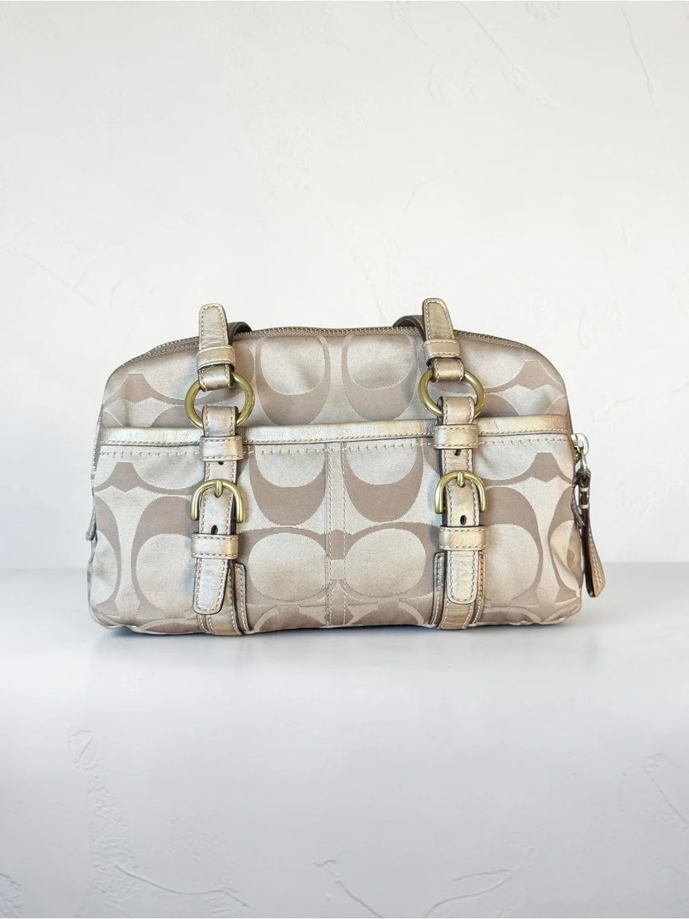 Coach Y2K Sig Bonnie Satchel in Champagne/Gold